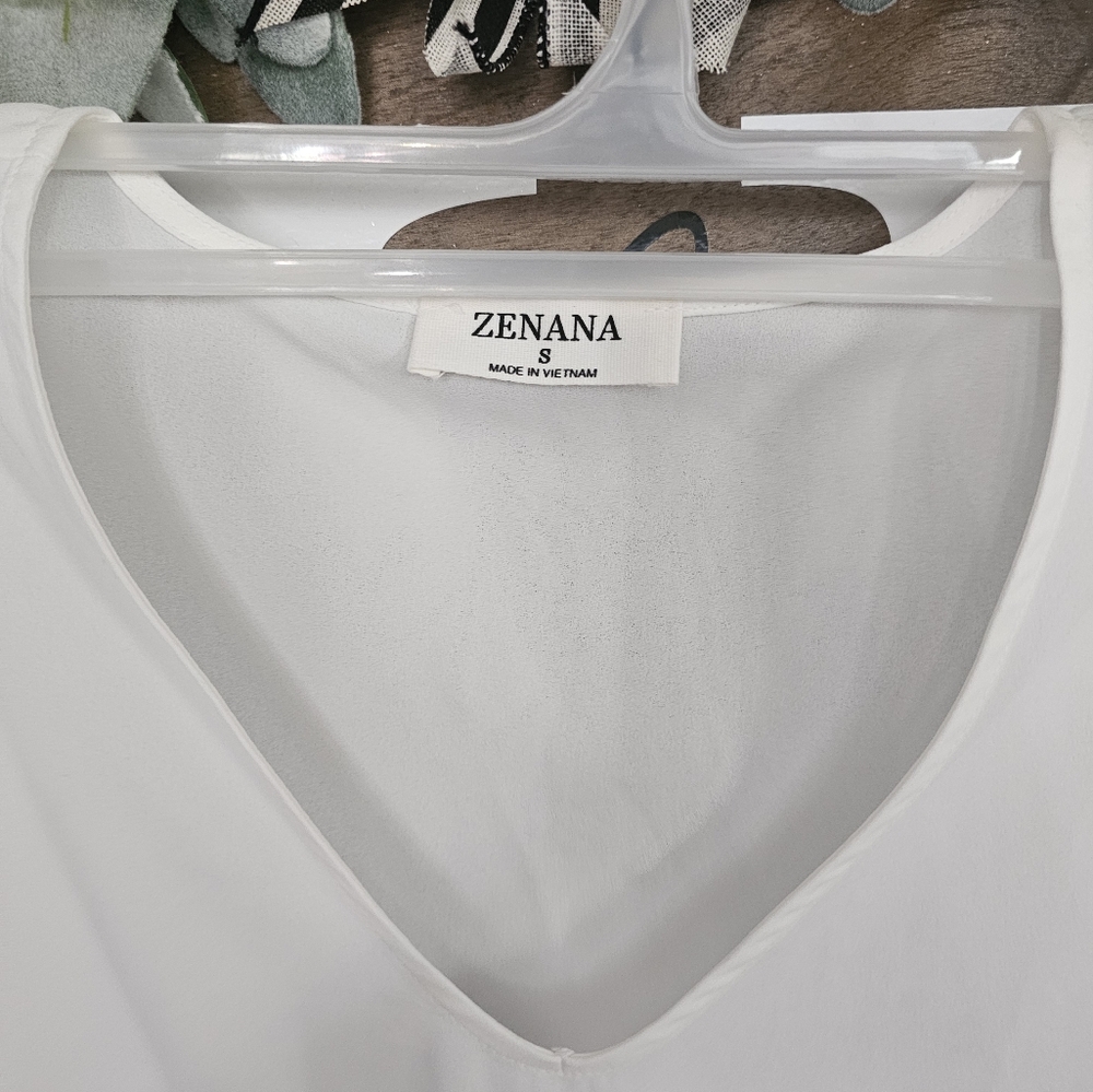 ZENANA Flowing White Top - Picture 3 of 6